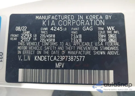 2023 Kia Seltos Sx Turbo z USA, uszkodzony, nr VIN KNDETCA23P7387577